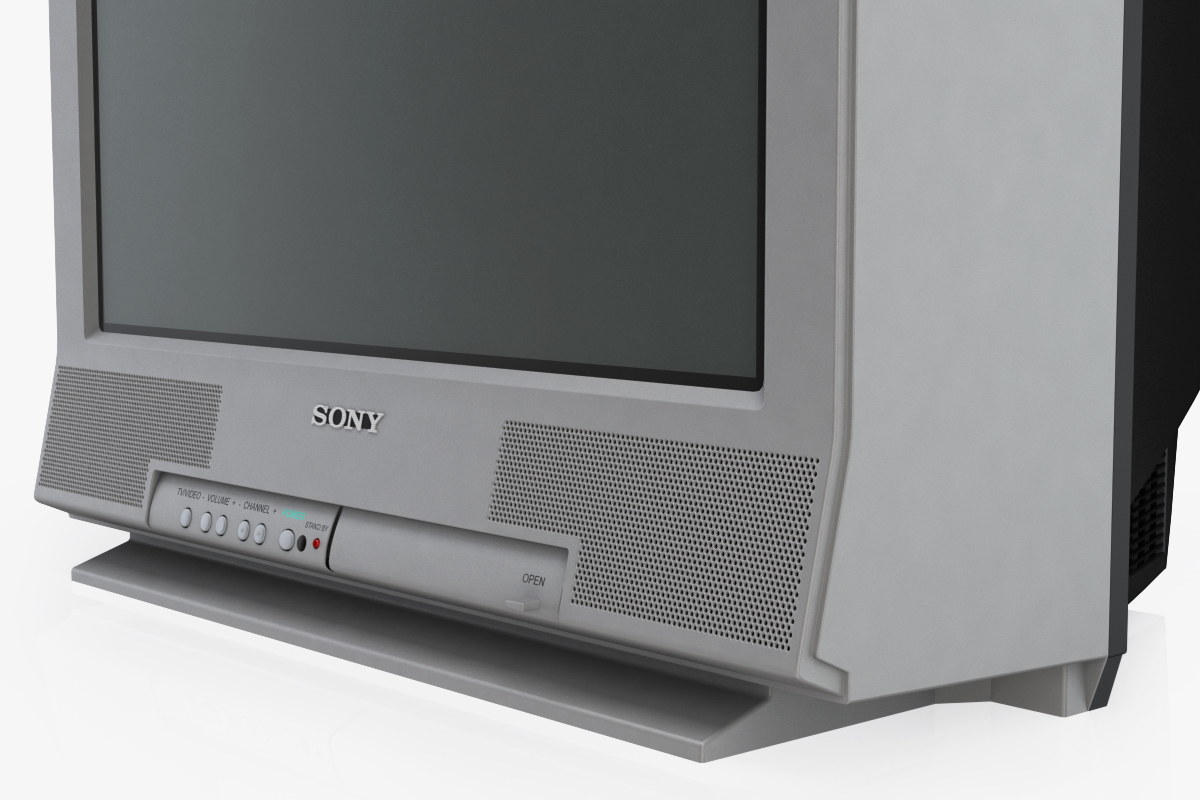 老电视索尼trinitron kv-20fs123d模型