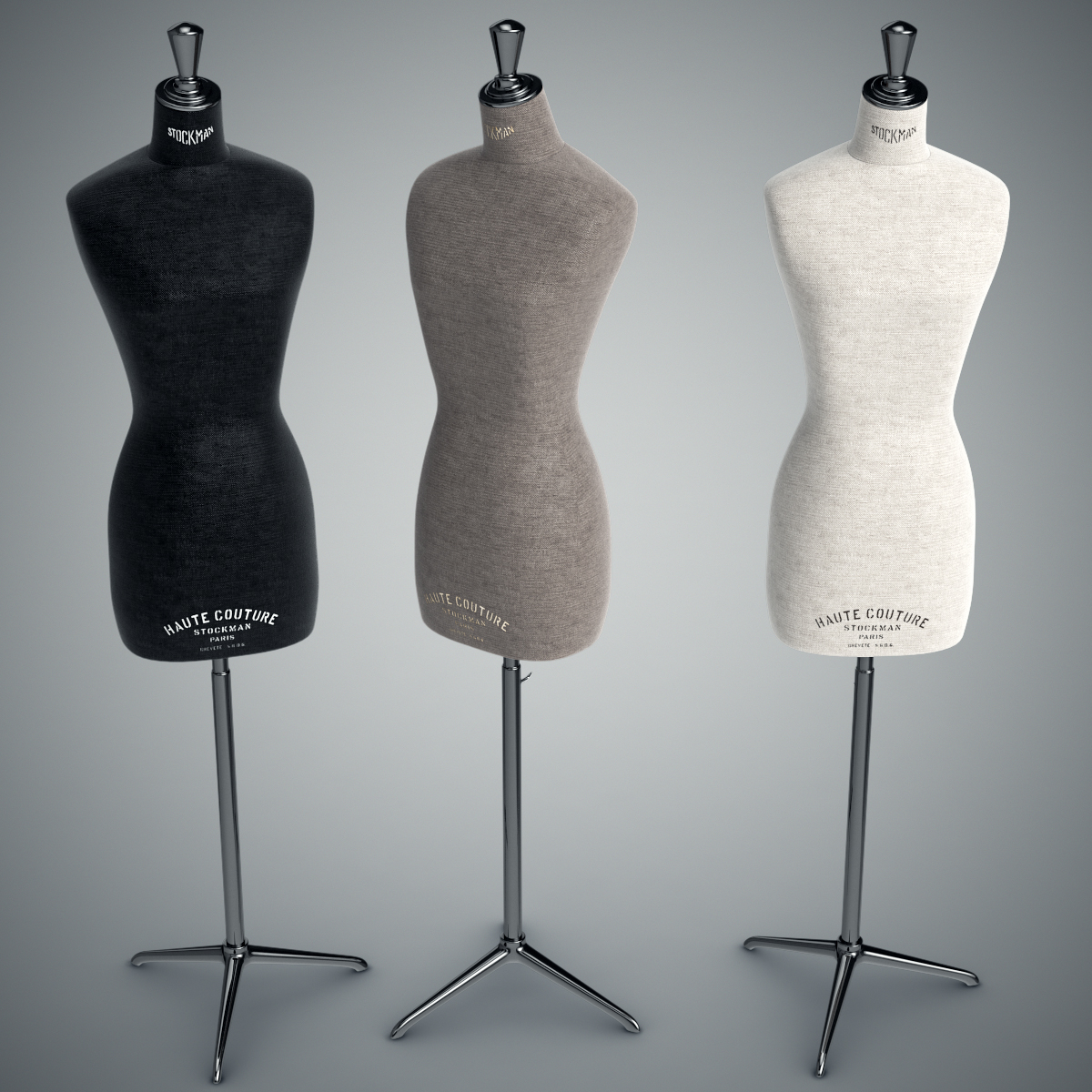 3d stockman mannequin busts model