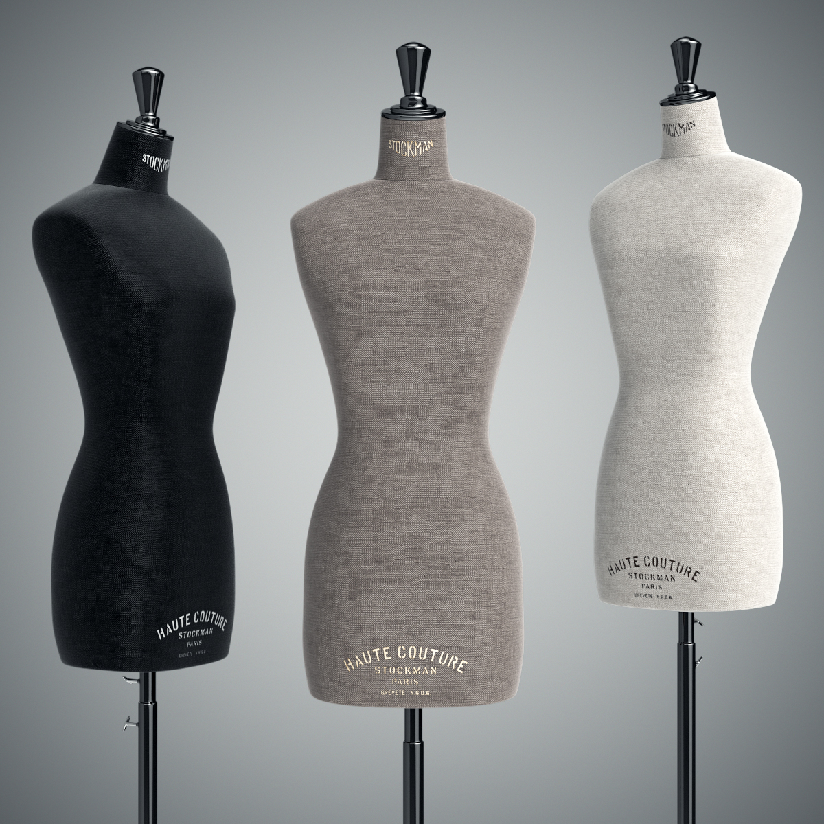 3d stockman mannequin busts model