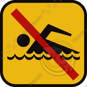 No swimming sign
