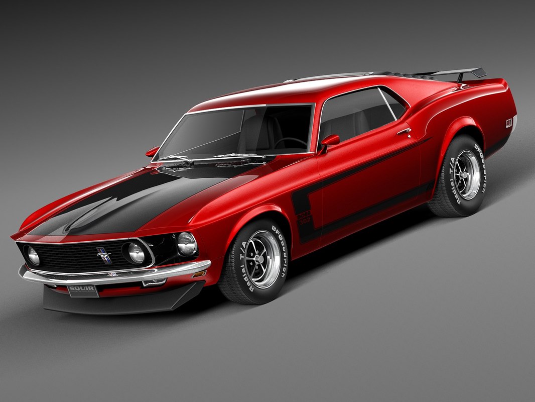 302 boss mustang 3d model