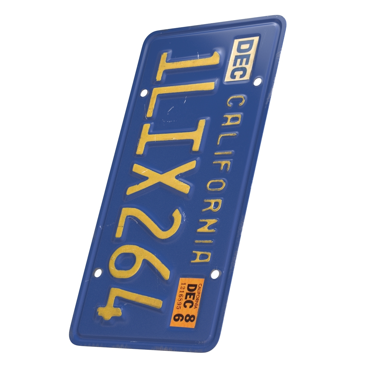 3d license plate california model