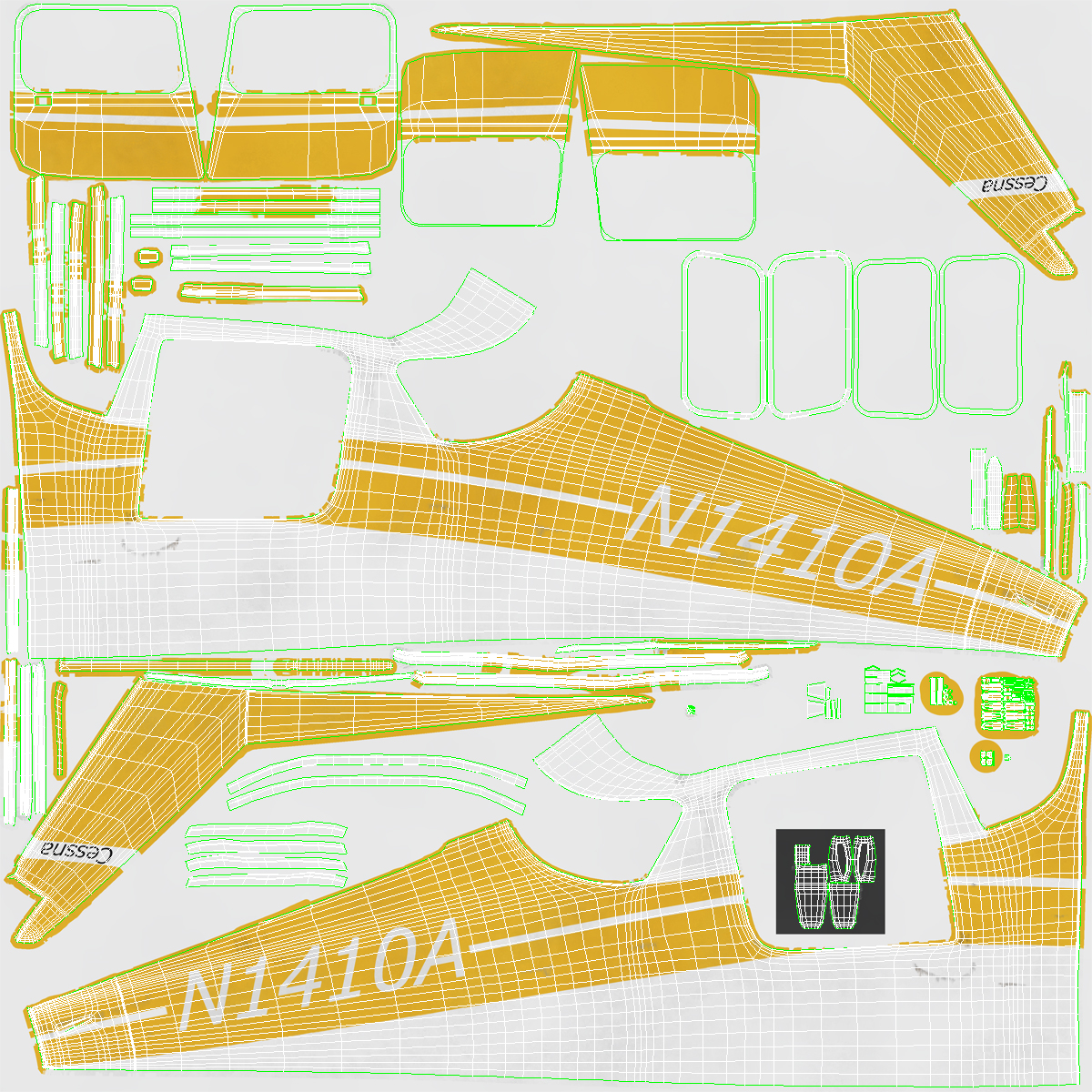 塞斯纳150水上飞机装配3 3d模型3d模型