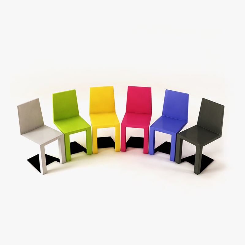 3d shadow color chair model