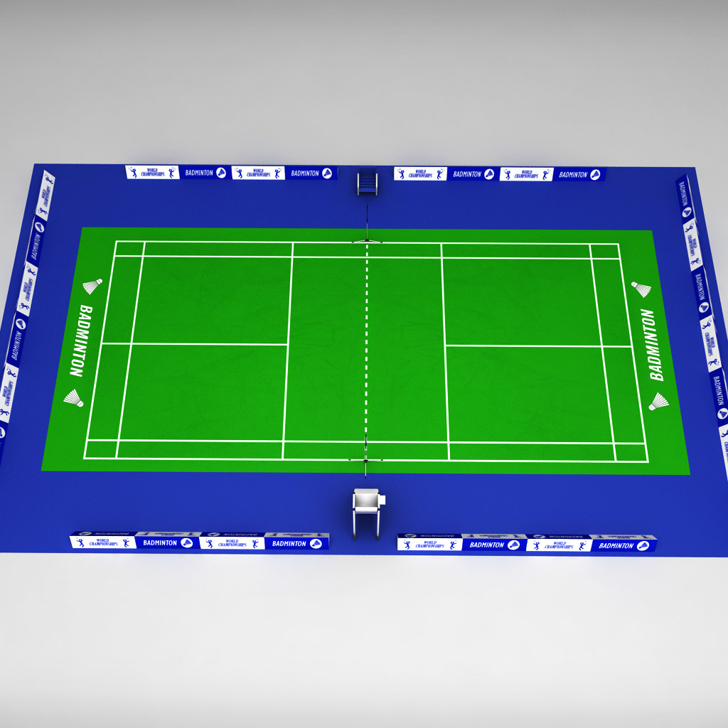 3d badminton court arena model