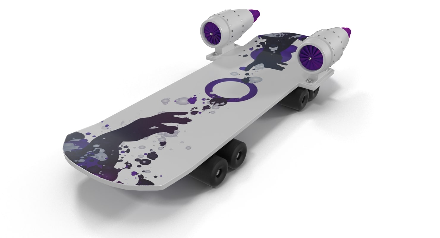 3d model of jet skateboard