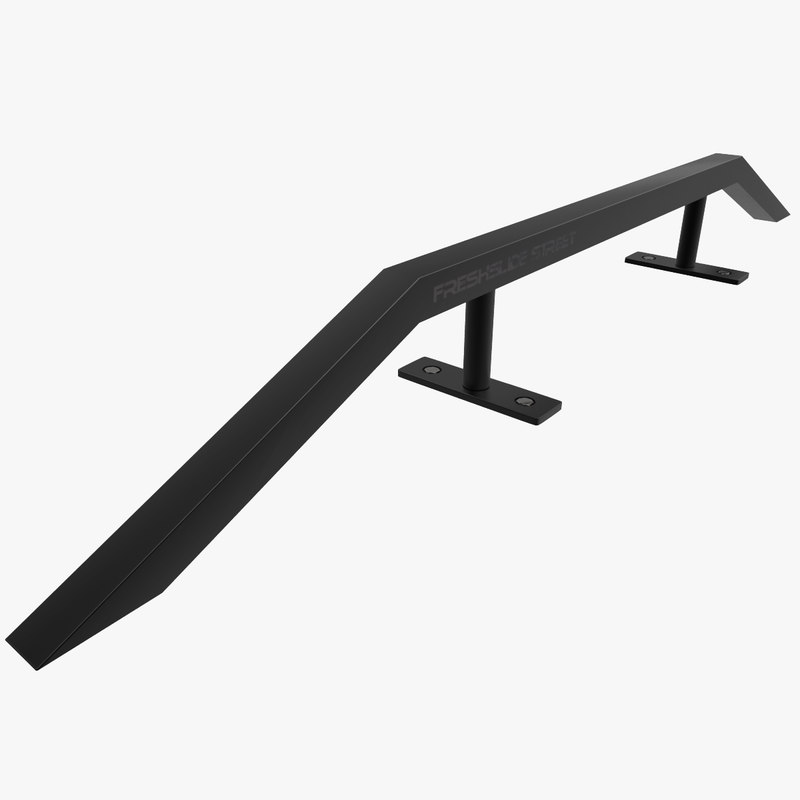 skateboard metal rail 3d model