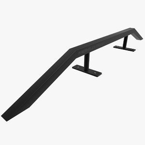 skateboard metal rail 3d model