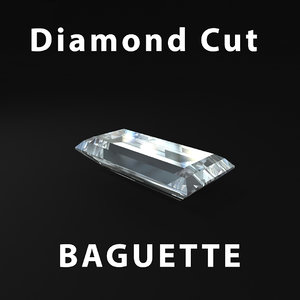 baguette diamond cut 3d model