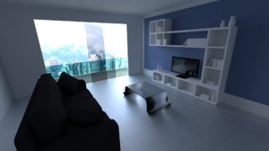 3d model of modern livingroom