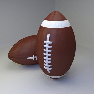 3d model of american football ball render