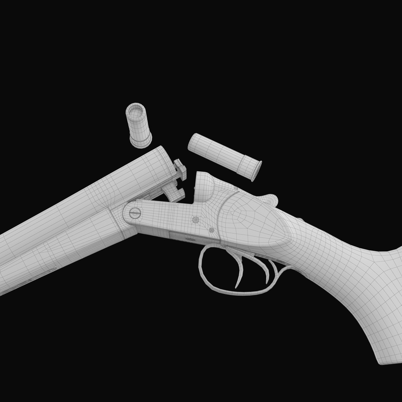 old shotgun 3d model