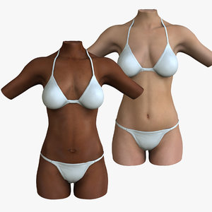 3d female torso combo model