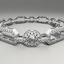 silver bracelet diamond cuts obj