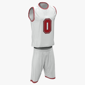 3d basketball uniform white