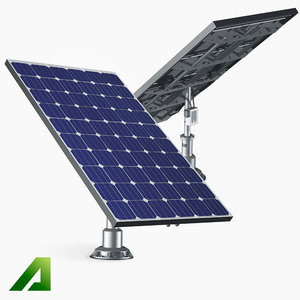 solar panels monocrystalline 3d model