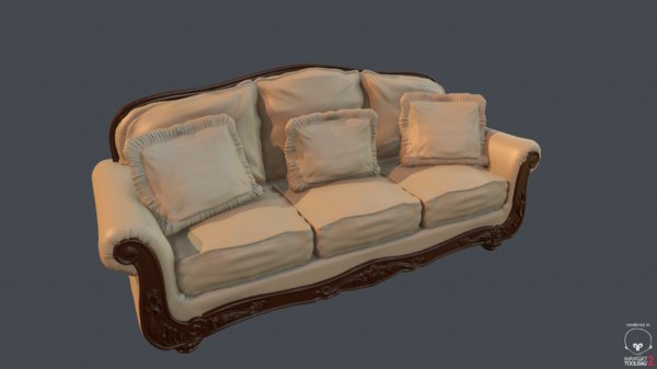 Altmodisches Sofa 1 3d Modell Turbosquid