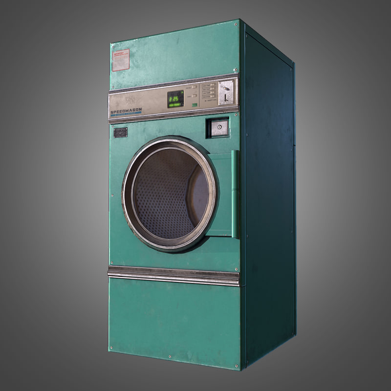 laundromat dryer ready pbr 3d obj