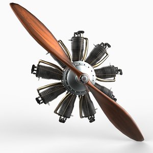 rotary engine airplanes 3d model