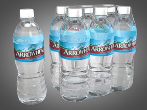 3d bottle arrowhead water model