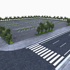 3d parking lot area model