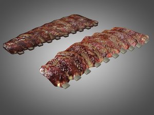 delicious barbecued ribs 3d model