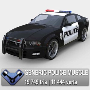 generic police car stallion 3d model