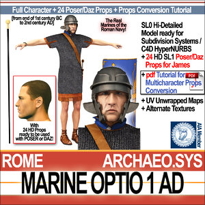 3d ancient roman marine optio