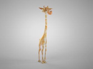 giraffe cartoon 3d model