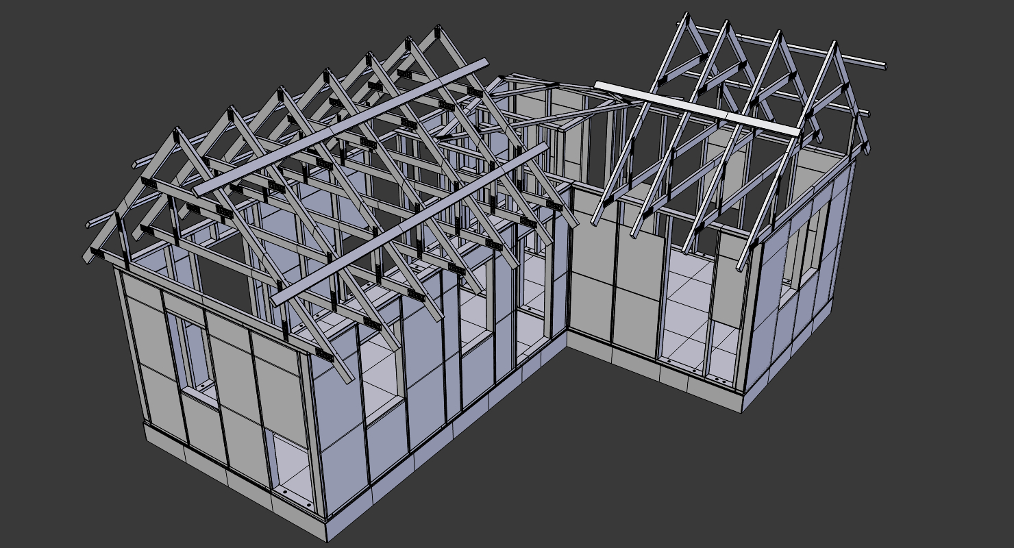 木框架房屋建筑包3d模型