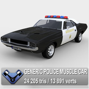 3d model generic police muscle car