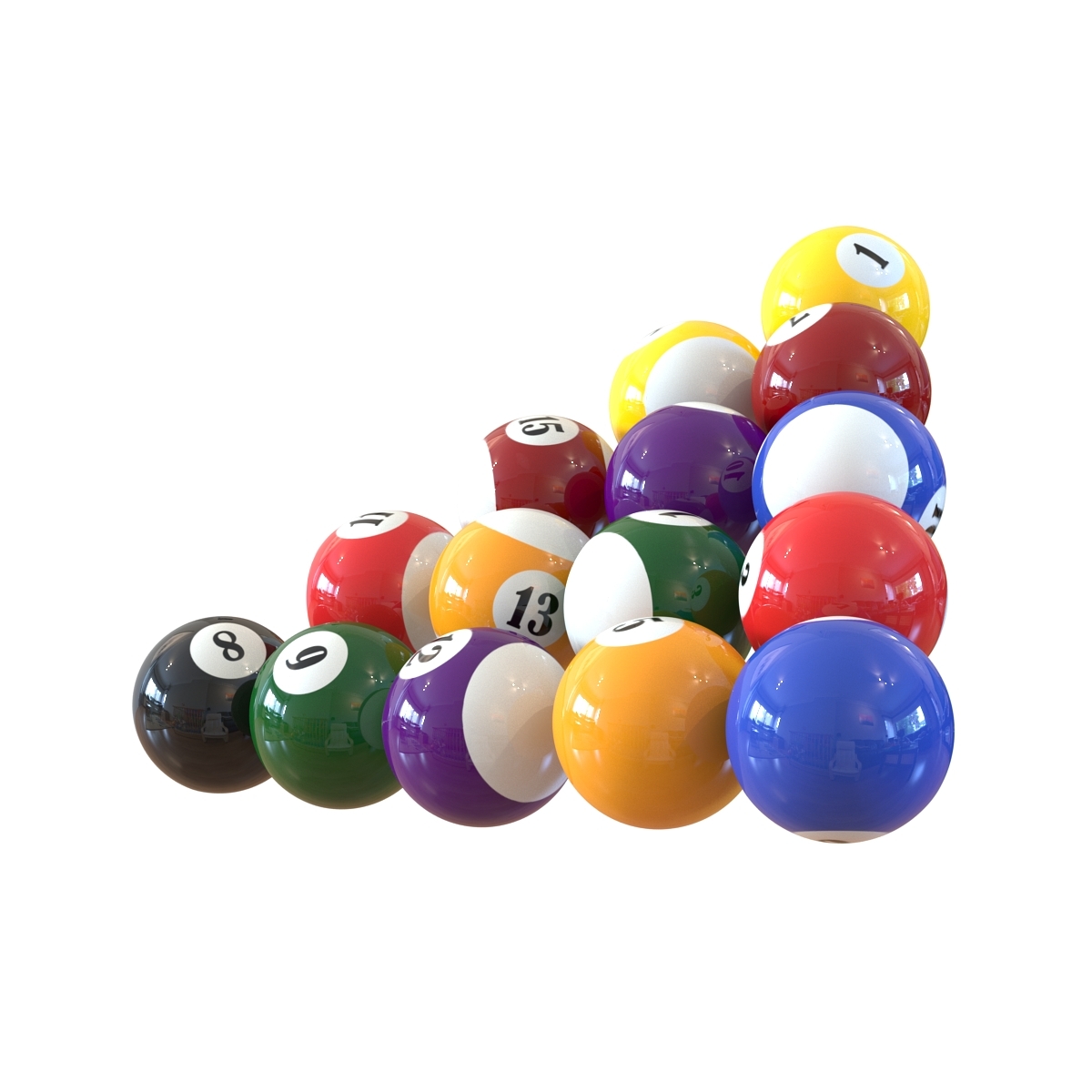 3d model billiard balls