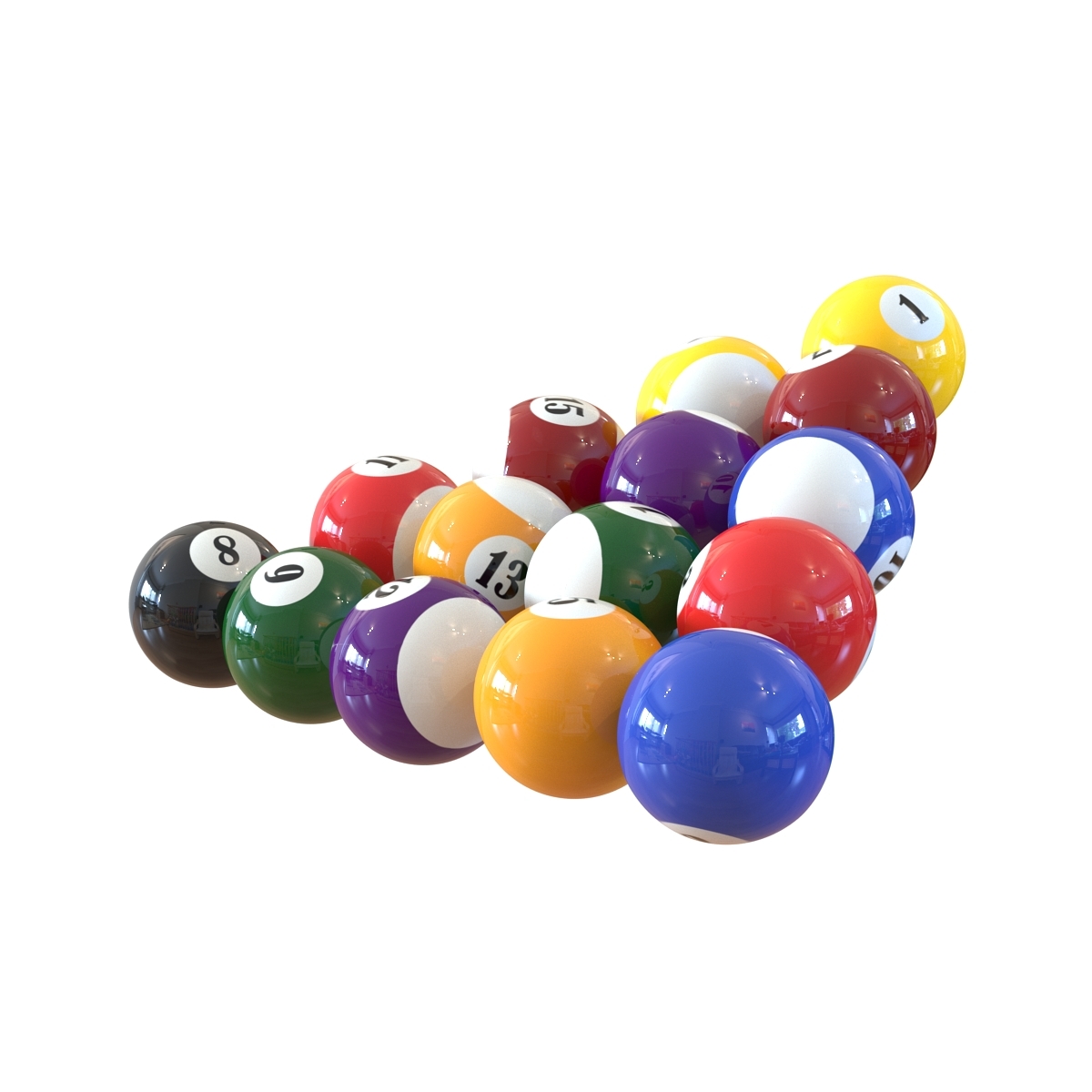 3d model billiard balls