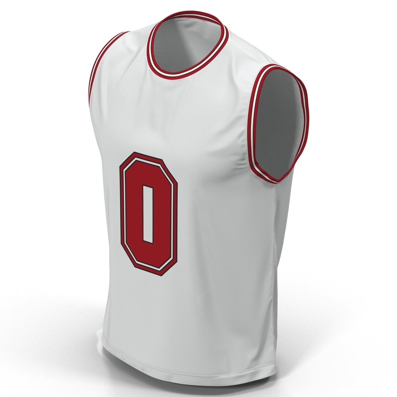 basketball jersey white 3d model