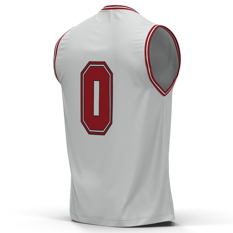 basketball jersey white 3d model