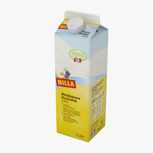 3d model milk carton