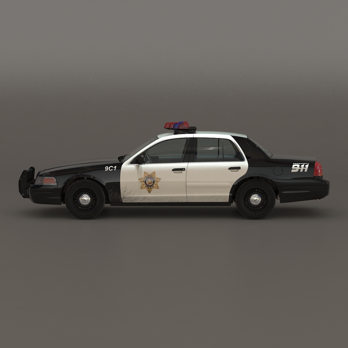 3d Model Generic Police Car 2