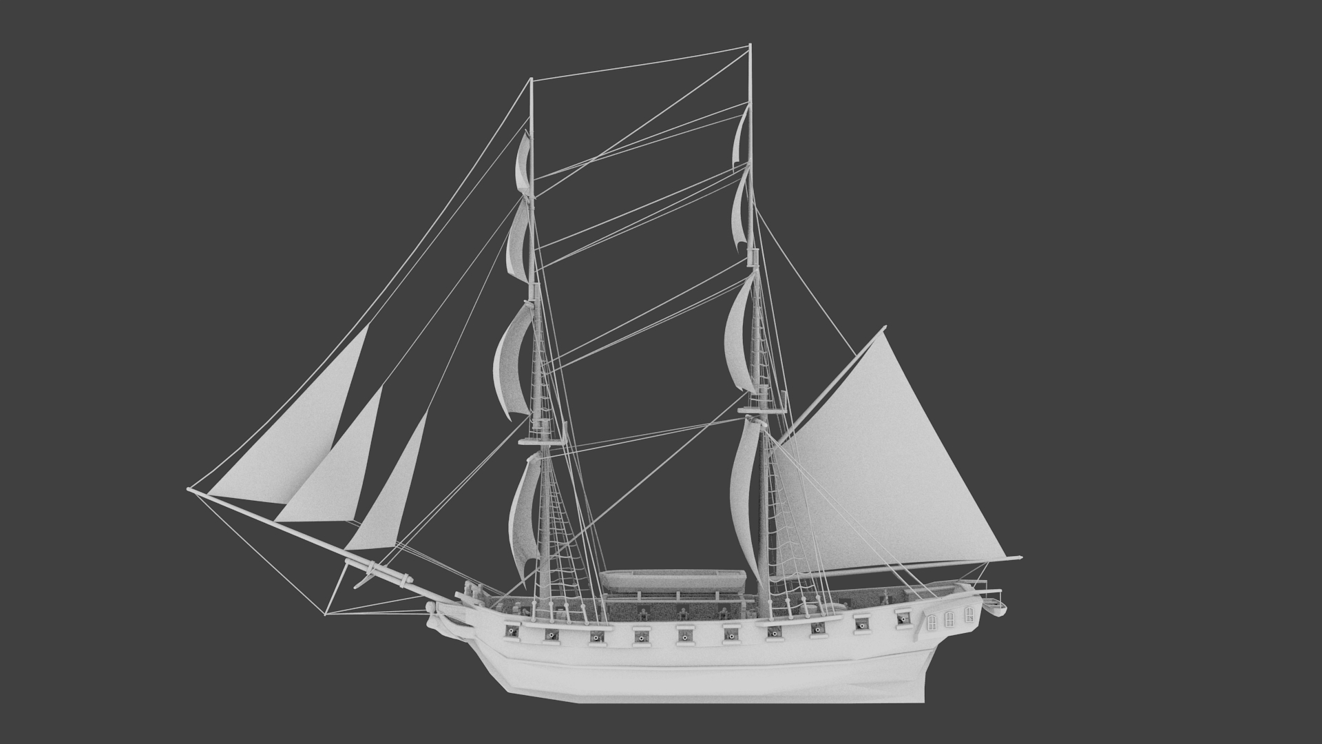 russian brig mercury 3d model