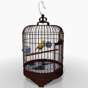 3ds max chinese bird cage canary