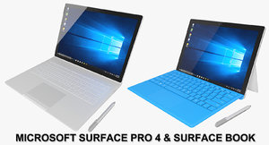realistic microsoft surface book pro 3d x