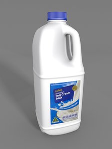 milk bottle 2l 2 3d model