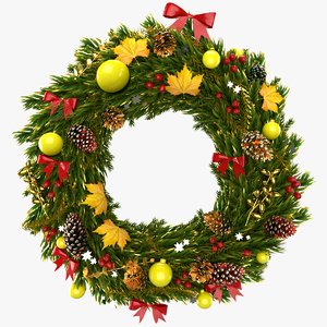 3d christmas wreath model