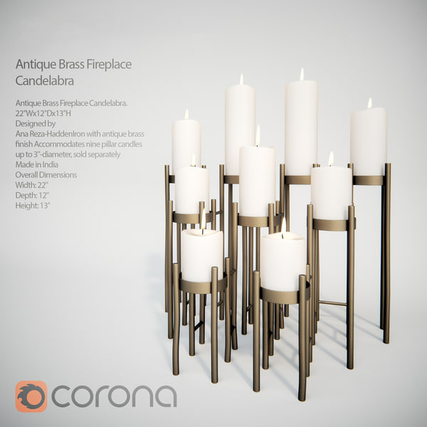 max antique brass fireplace candelabra