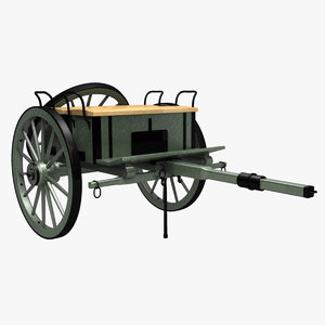 3d civil war caisson cannon model