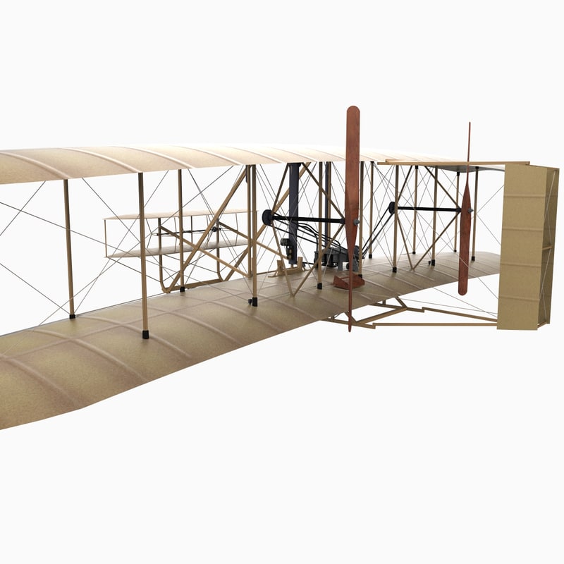 3d 1903 Wright Flyer Airplane
