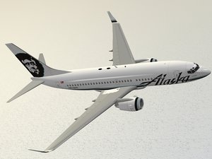 3d model boeing 737-700 alaska airlines