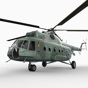 mil mi-8 transport helicopter 3d model