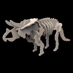 3d iq assembling triceratops skeleton model