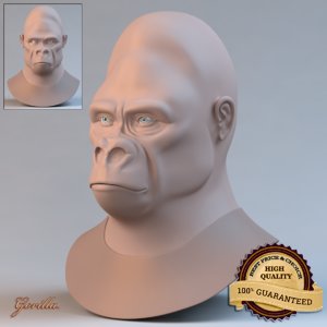 3d model gorilla primate