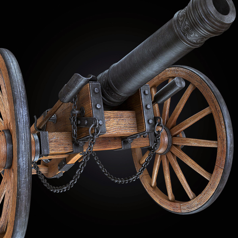 field cannon 3d model